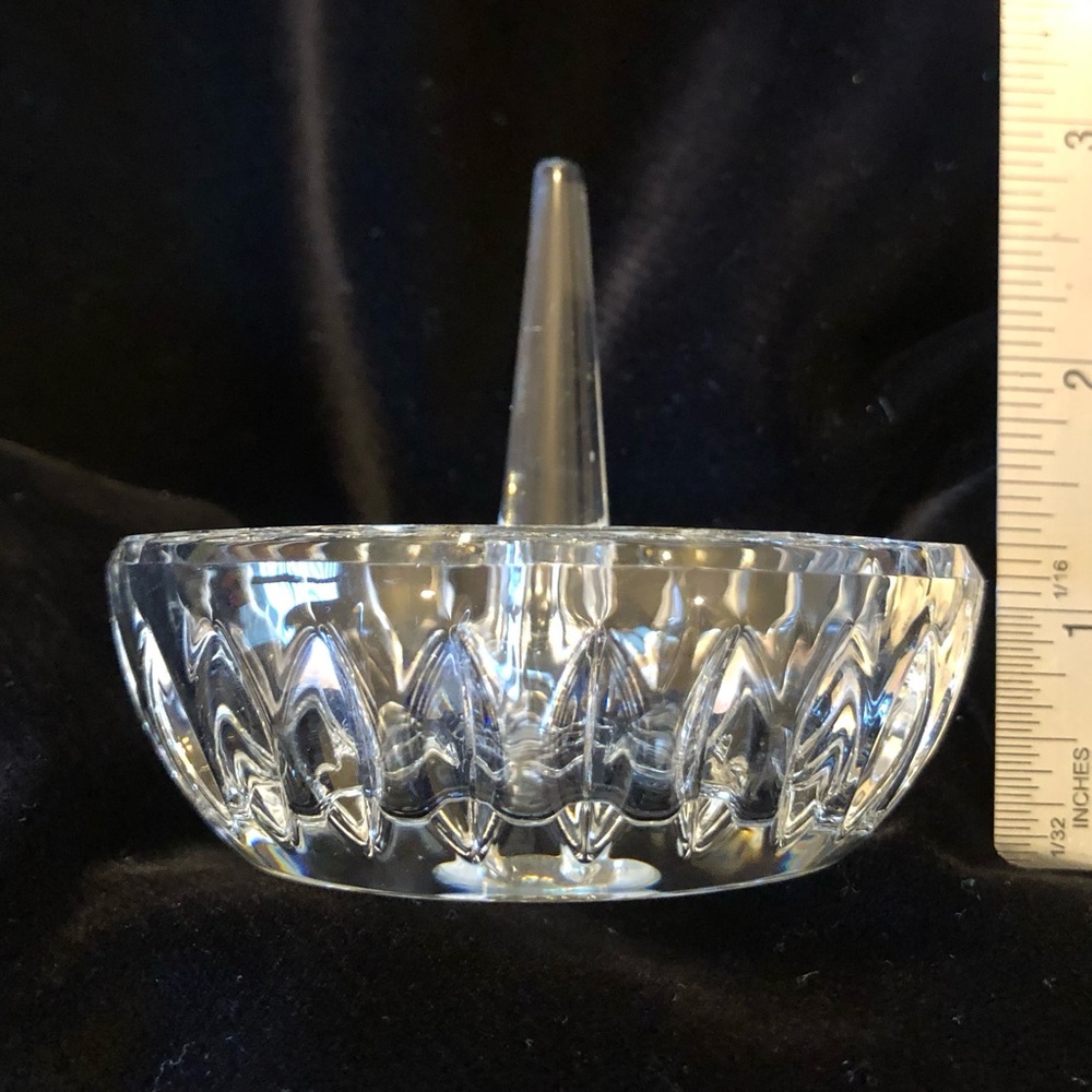 Crystal Ring holder dish Oleg Cassini NEW w/box and instructions, clear, vintage - Picture 6 of 10